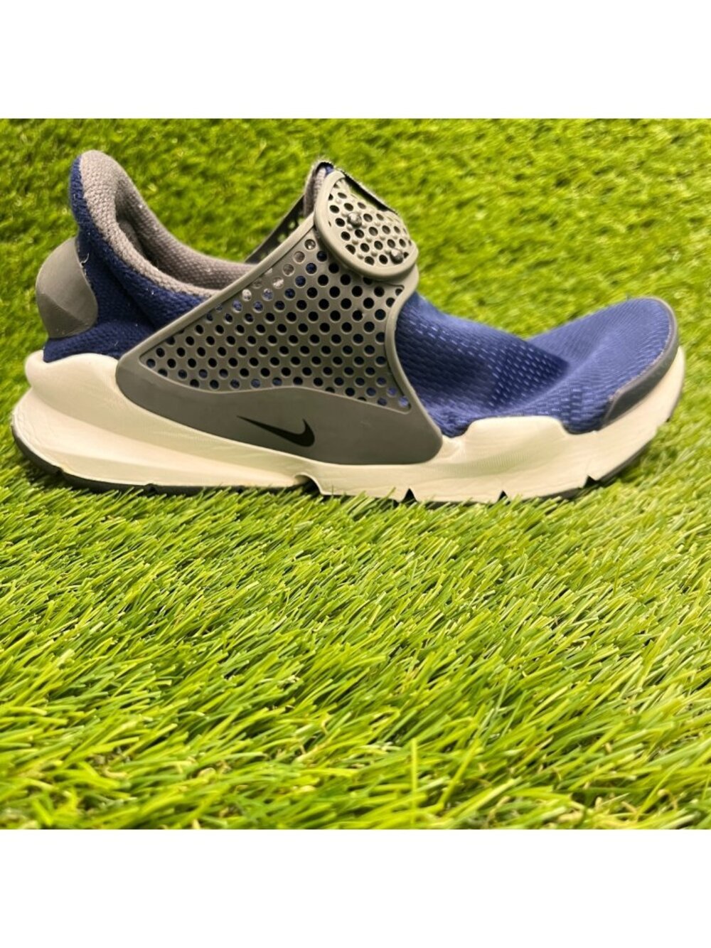 Nike Sock Dart Boys Size 5Y Blue Black Athletic Running Walking Shoes Sneakers